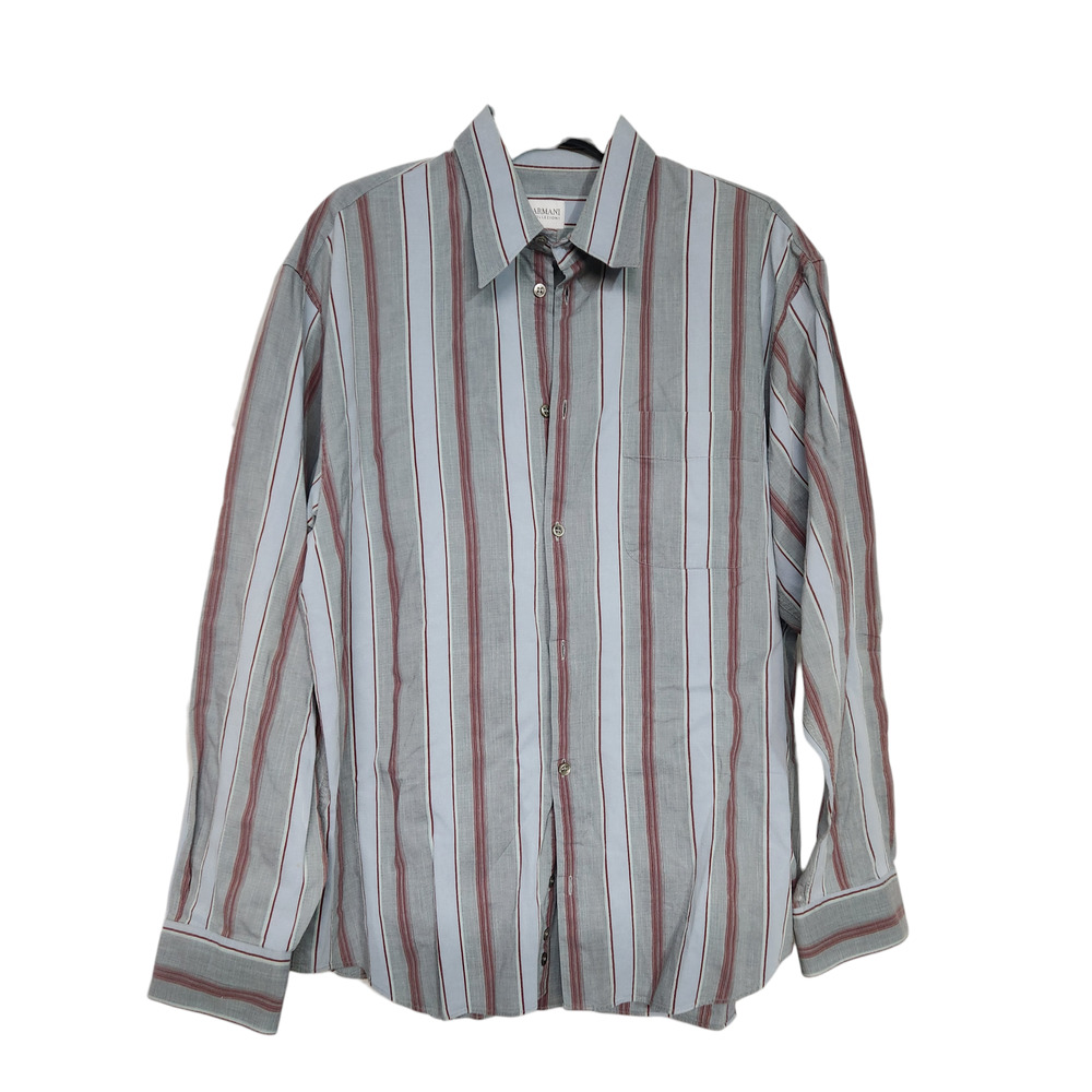 Armani Collezioni Stripes Cotton Men's Shirt L
